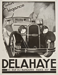 Publicité Presse Originale De 1926 - Automobile Delage - Noir Et Blanc