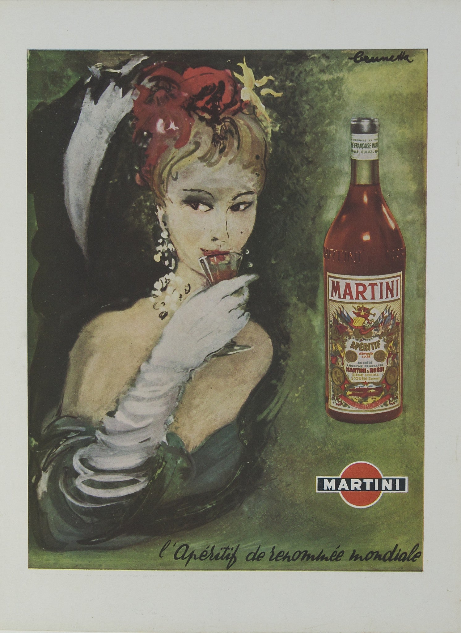 Martini Apéritif de renommée mondiale 1950s Original Advertising Print –  Rue Marcellin