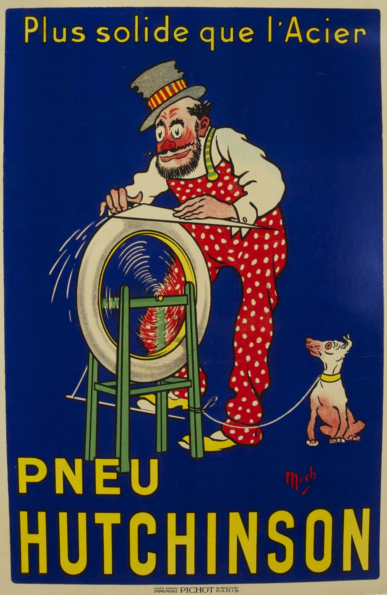 Pneu Hutchinson original poster ca. 1940 by Mich (Michel Liedaux) - l'art et l'automobile Pneu Hutchinson original poster ca. 1940 by Mich (Michel Liedaux) - l'art et l'automobile